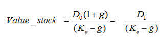 DDM Formula - Constant Growth Rate