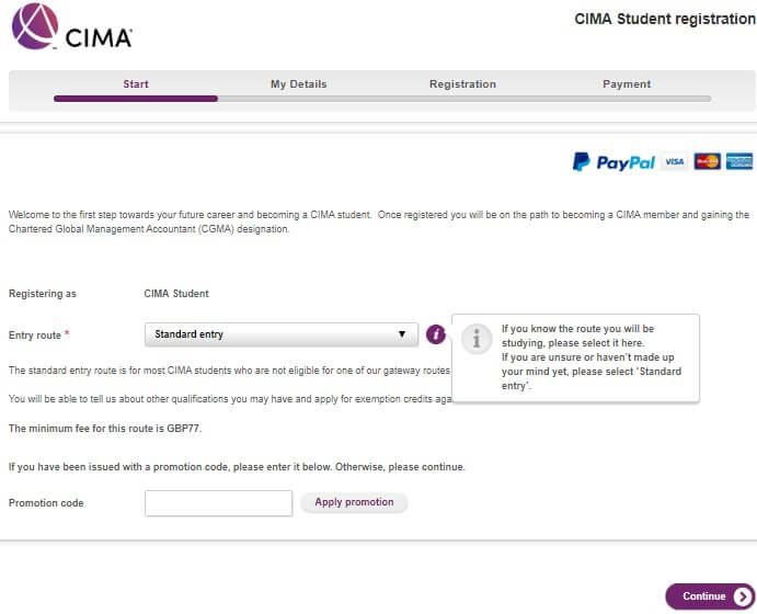 CIMA Exam 2020 Student Registration