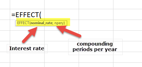 Annual Equivalent Rate in excel