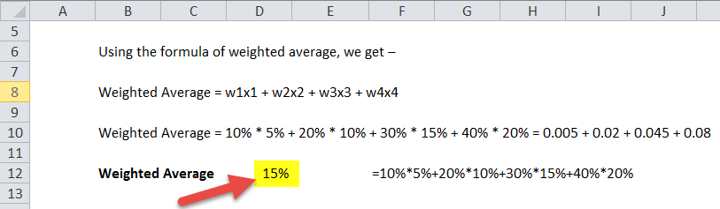 Weighted Average formula in Excel