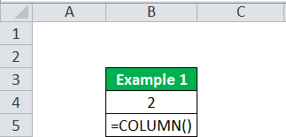Column Function formula in excel Example - 1