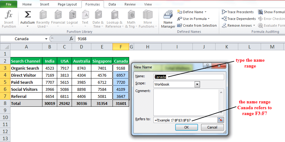 INDIRECT Function in Excel Example 1-3