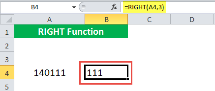 RIGHT Function Example 3-2