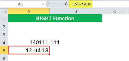 RIGHT Function Example 3-3