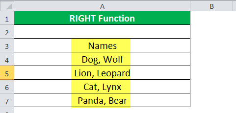 RIGHT Function Example 4