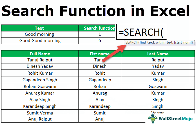 Search Function In Excel Formula Examples How To Use