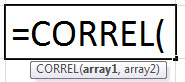 CORREL Formula in Excel