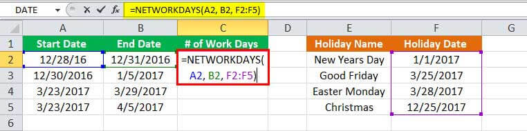Networkdays Examples 1.
