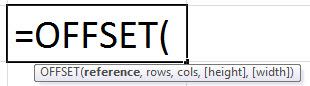 OFFSET Formula in Excel