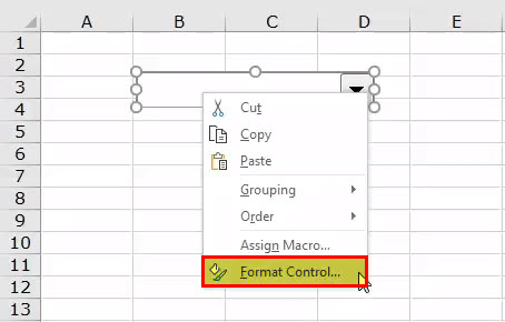 Combo in Excel - step 8