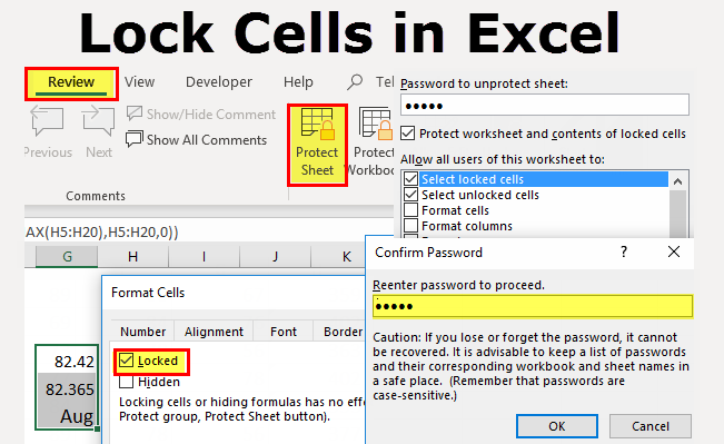 lock specific cells in excel