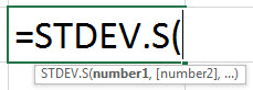 Standard Deviation - STDEV.s Formula