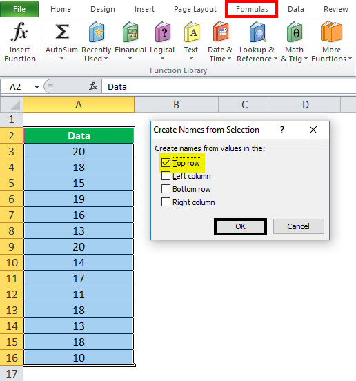 Using Name in Excel table 2