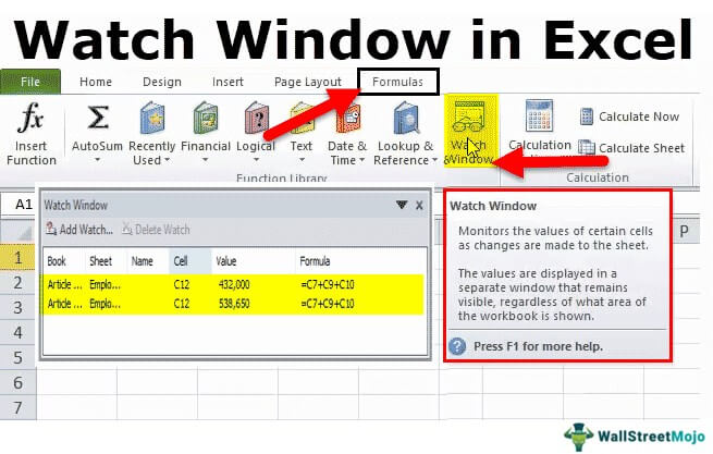 where is the watch window in excel for mac