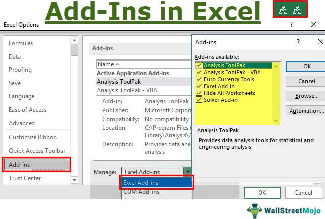 excel add ins not showing up