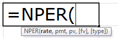 NPER Formula in Excel
