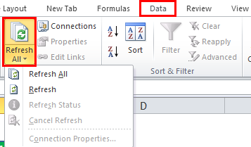 Refresh Pivot Table in Excel step 2-5