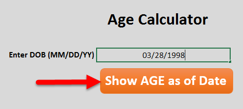 calculate age in excel Method 5-2