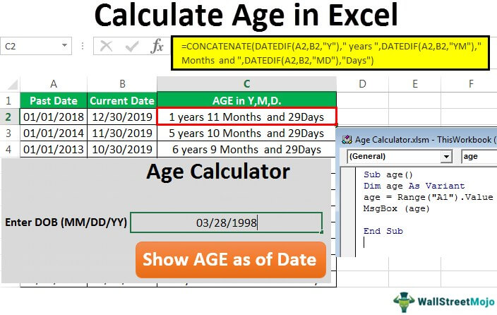 Limo lila Socialismo Calculate Age in Excel - Top 3 Methods (Step by Step)