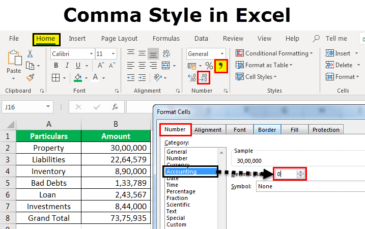 Comma Style In Excel How To Apply Shortcut Keys To Use 2991