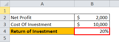 Return investment example 1-2
