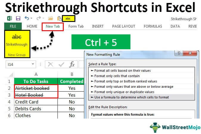 shortcut to cross out text in word