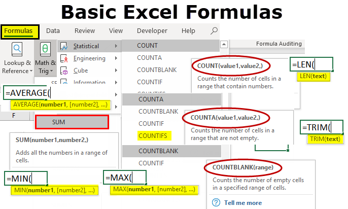 Some Known Details About Basic Excel Formulas 