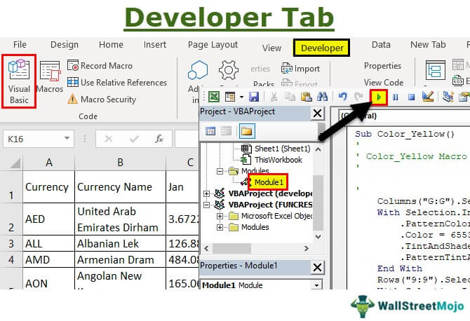 how to display developer tab in excel