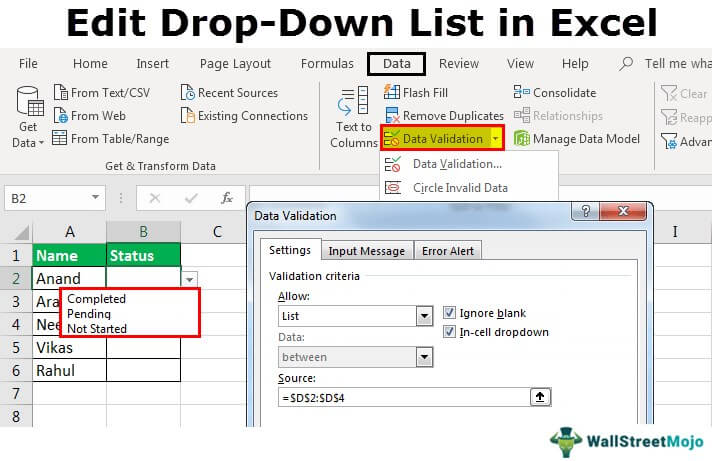 How to Edit Drop-Down List in Excel? | Top 3 Ways (with Examples)