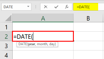 Insert Date in excel Example 2