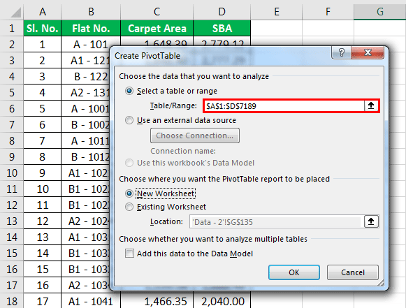 Pivot table Filter examplee 1.3