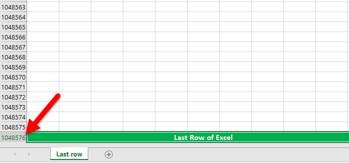 Rows of excel 1