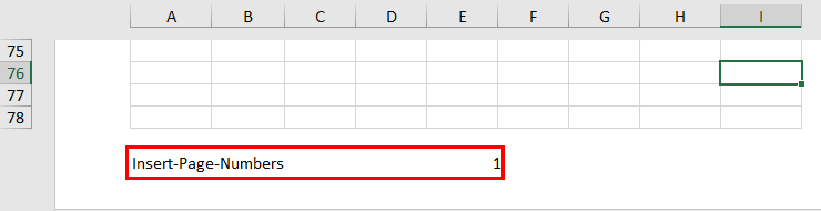 insert page number in excel example 3.3