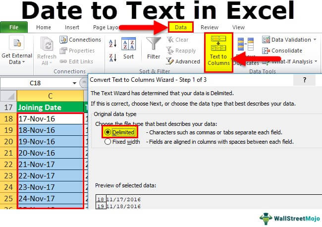 Job offer brand look in How to Convert Date to Text in Excel? (Top 4 Ways)