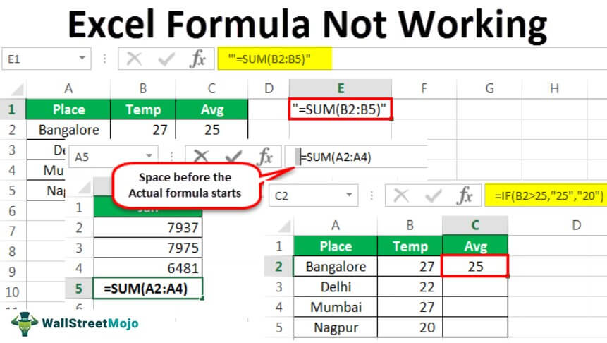 Excel Formula Not Working