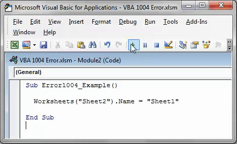VBA 1004 Error Example 1-1