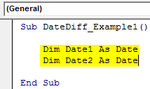 VBA DateDiff Example 1-1