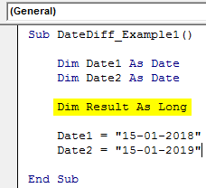 VBA DateDiff Example 1-3