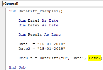 VBA DateDiff Example 1-7