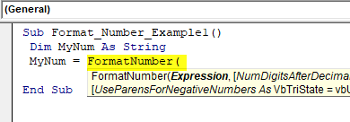 VBA Format Number Example 1