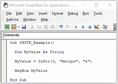 VBA String Functions Example 1