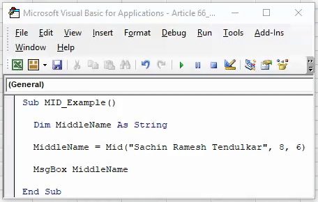 VBA String Functions Example