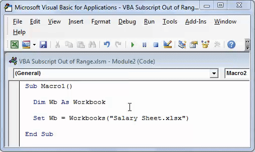 VBA Subcript Out of Range Example 1-4