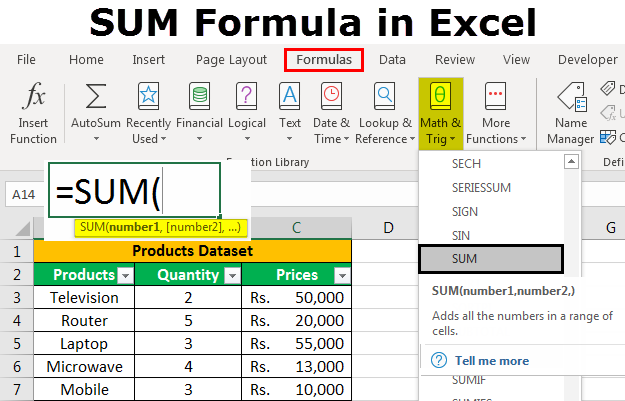  SUM Formula In Excel Step By Step Guide To Use SUM Formula In Excel 