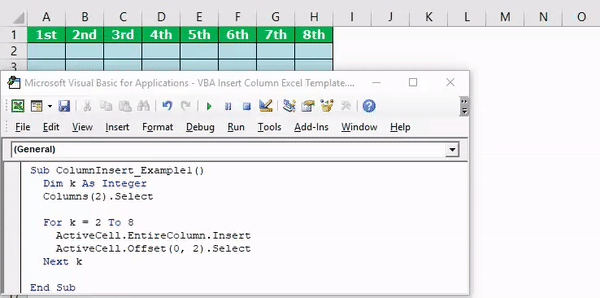 Vba Insert Columns How To Insert Column In Excel Worksheet With Vba 0347
