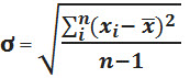 Sample Standard deviation formula