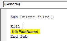 vba delete file example 1.2