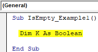 VBA IsEmpty Example 1-1