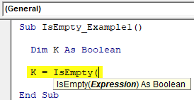 VBA IsEmpty Example 1-2