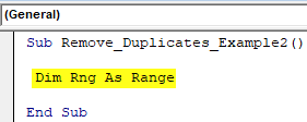 VBA Remove Duplicate Example 2-1